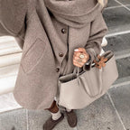Damen modische Wolljacke mit oversized Schnitt und elegantem Revers R&B
