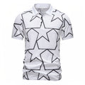 Herren Poloshirt mit modernem Sternen-Design und atmungsaktiven Materialien