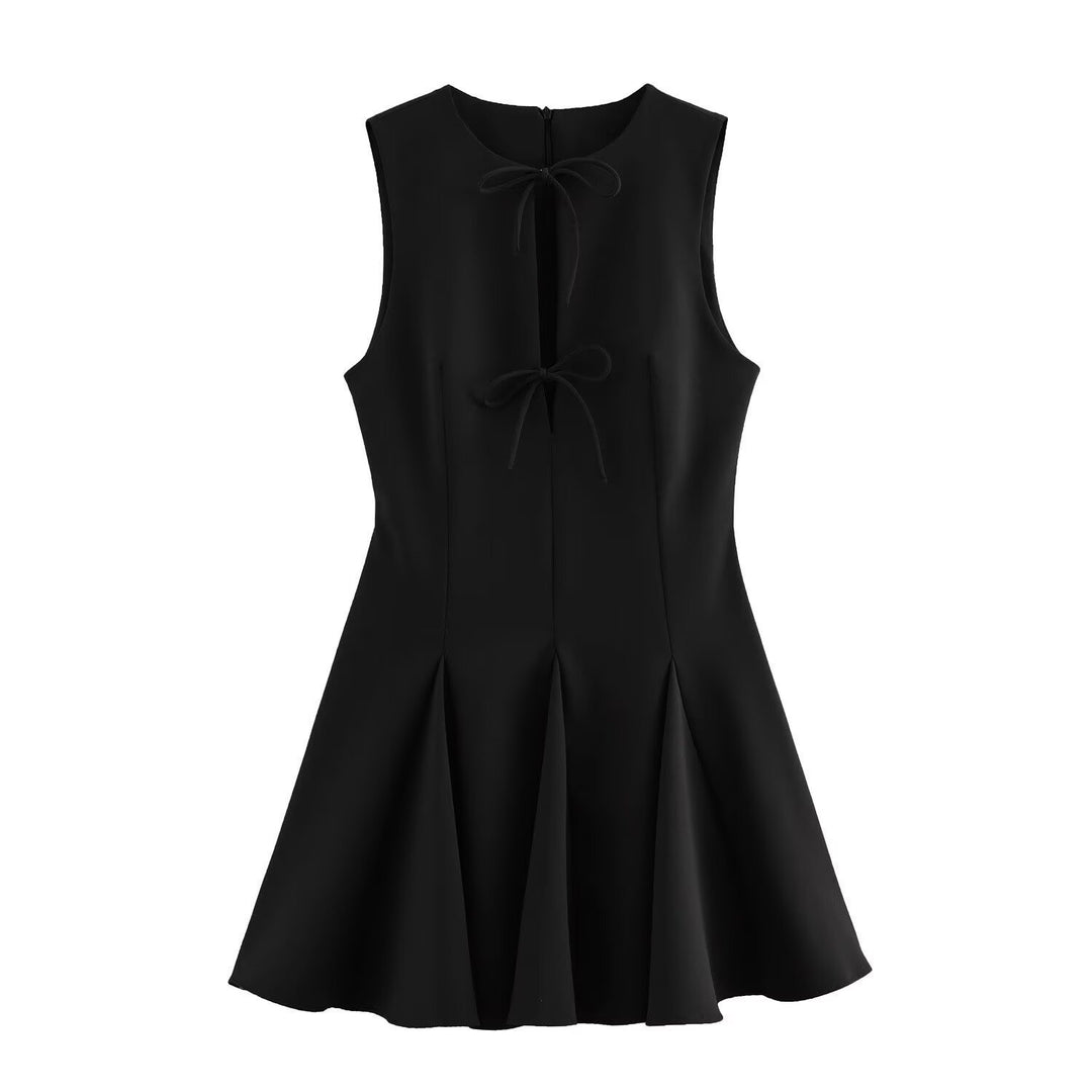 Damen ärmelloses A-Linien Kleid mit elegantem Knoten-Detail R&B