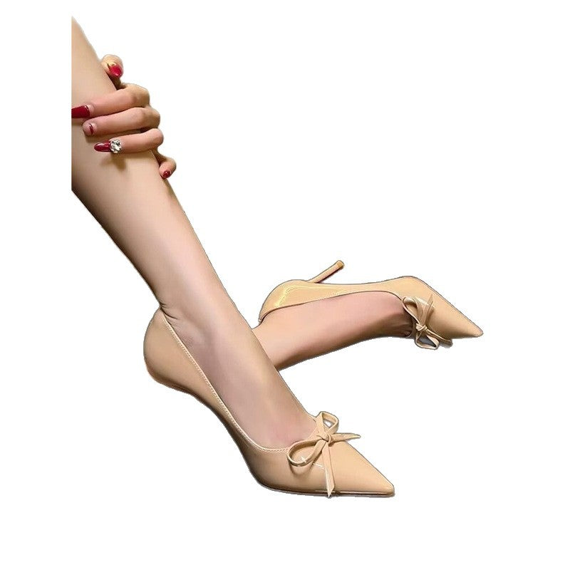 Damen elegante High Heel Pumps mit zierlicher Schleifenverzierung R&B