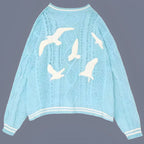 Damen modischer Strickcardigan mit V-Ausschnitt und Branding R&B