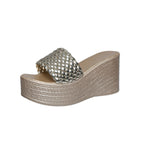 Damen Wedge-Pantoletten mit geflochtenem Riemen und komfortabler Sohle R&B