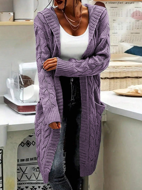 Damen Grobstrickcardigan mit praktischen Taschen und eleganten Zopfdetails R&B