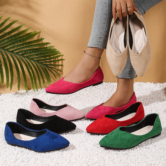 Damen elegante Ballerinas mit spitzer Zehenpartie und ultraleichter Sohlenkonstruktion R&B