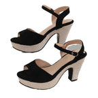 Damen Plateau-Sandaletten mit elastischem Riemendesign und bequemer Sohle R&B