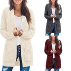 Damen Strickjacke Mit Tiefen Taschen und Strukturiertem Design