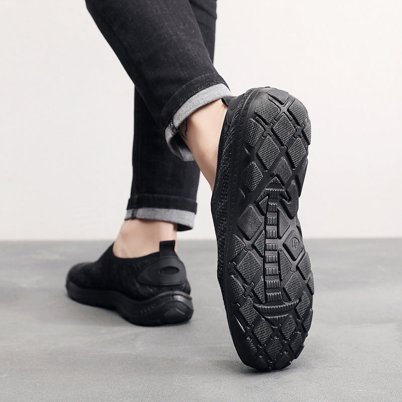 Damen atmungsaktive Slip-On Sneakers mit elastischem Einsatz