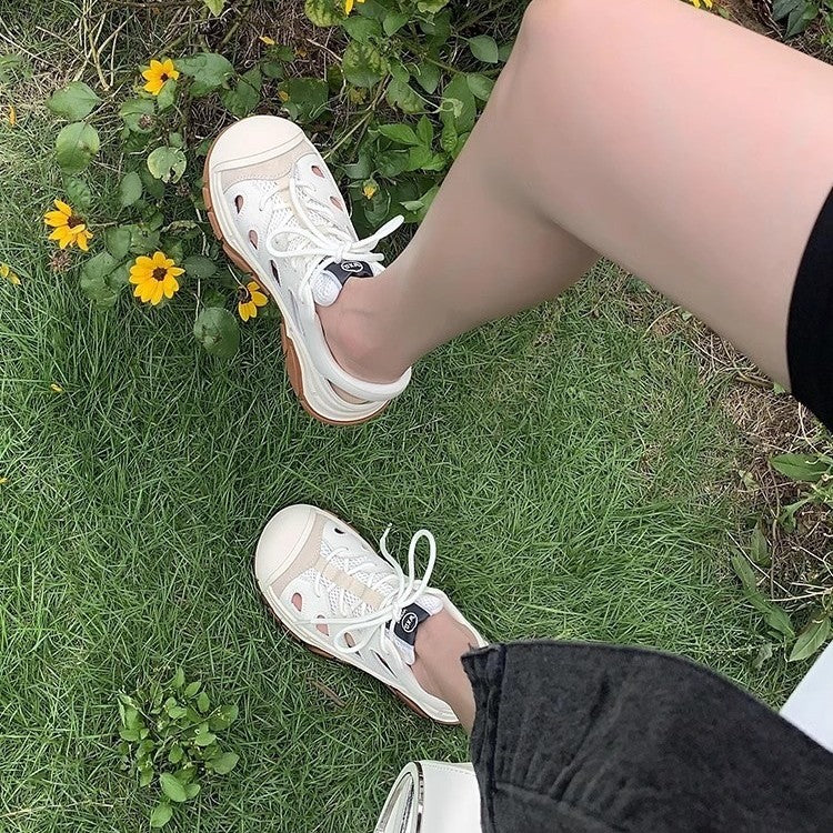 Damen Sportliche Sneaker mit atmungsaktiver Oberflächenstruktur und rutschfester Sohle R&B