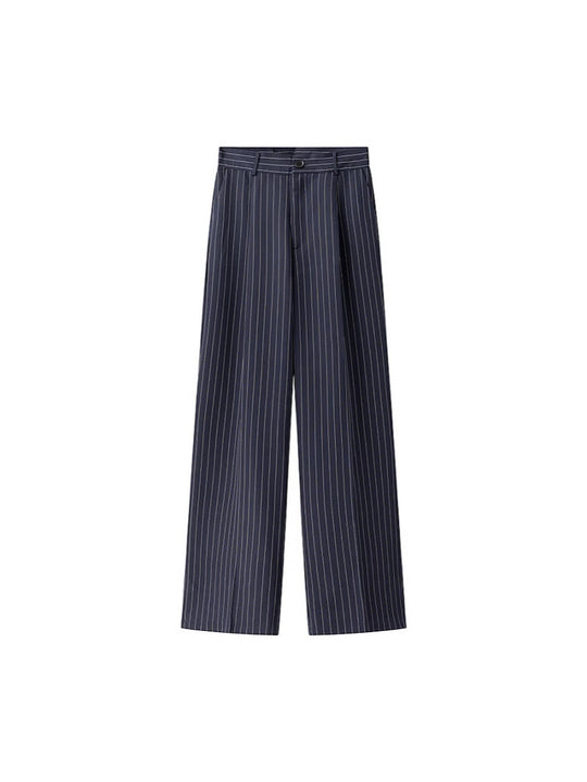 Damen weite Hochbund-Hose mit eleganten Streifen R&B