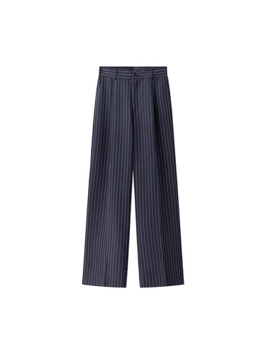 Damen weite Hochbund-Hose mit eleganten Streifen R&B