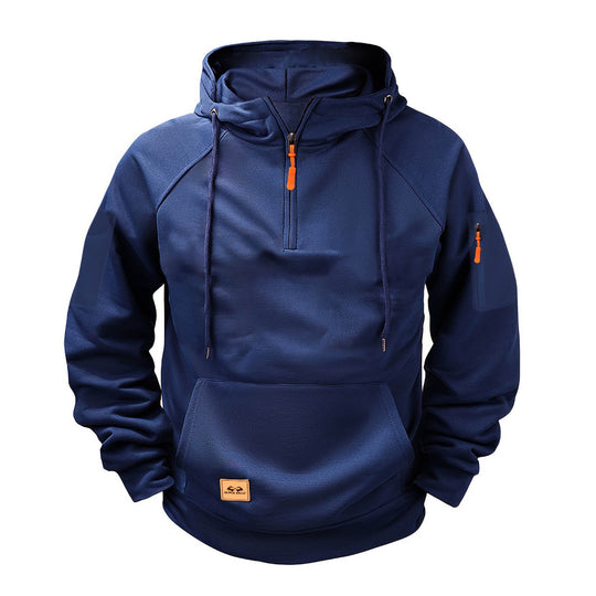 Herren sportlicher Kapuzenpullover mit praktischem Reißverschluss R&B
