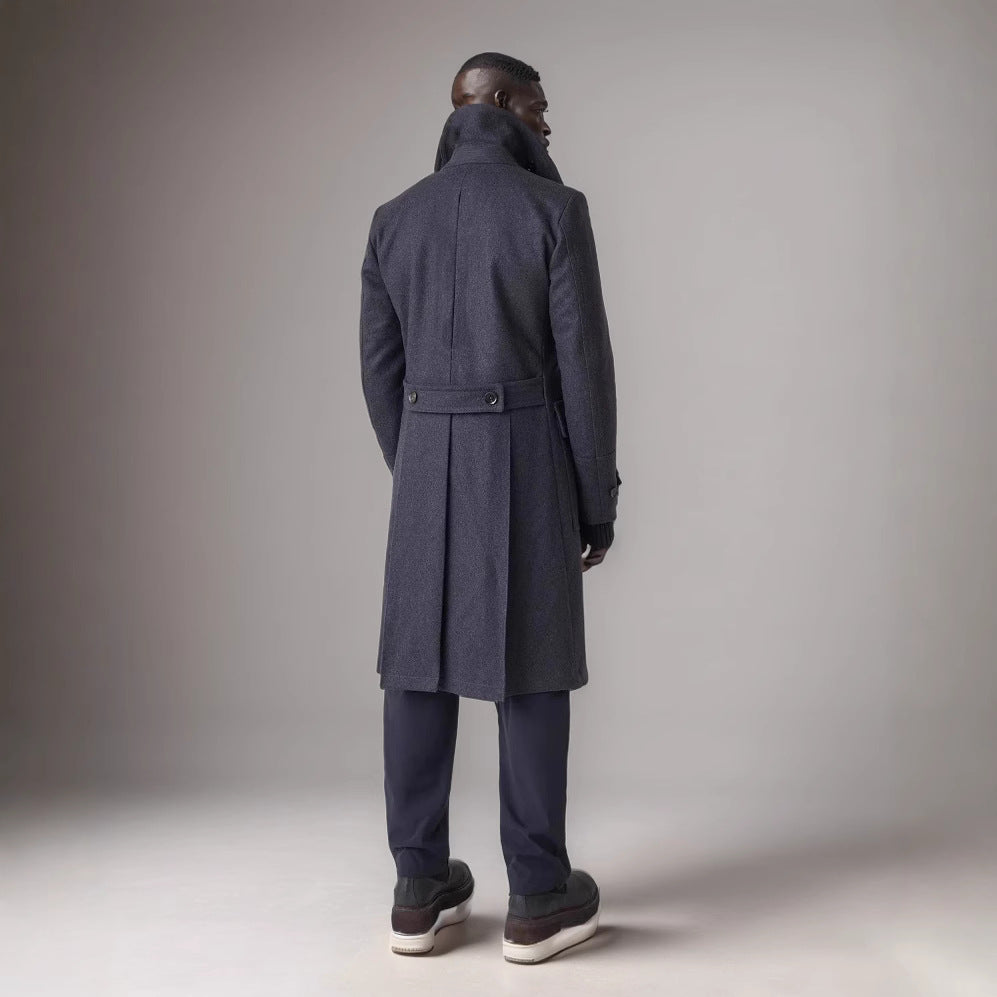 Herren eleganter Dufflecoat mit tiefem Revers und praktischen Taschen R&B