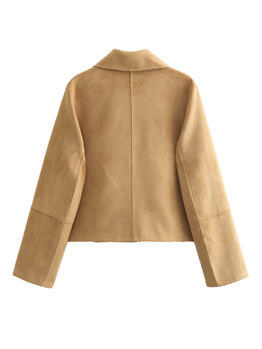 Damen Dünne Wildlederjacke R&B