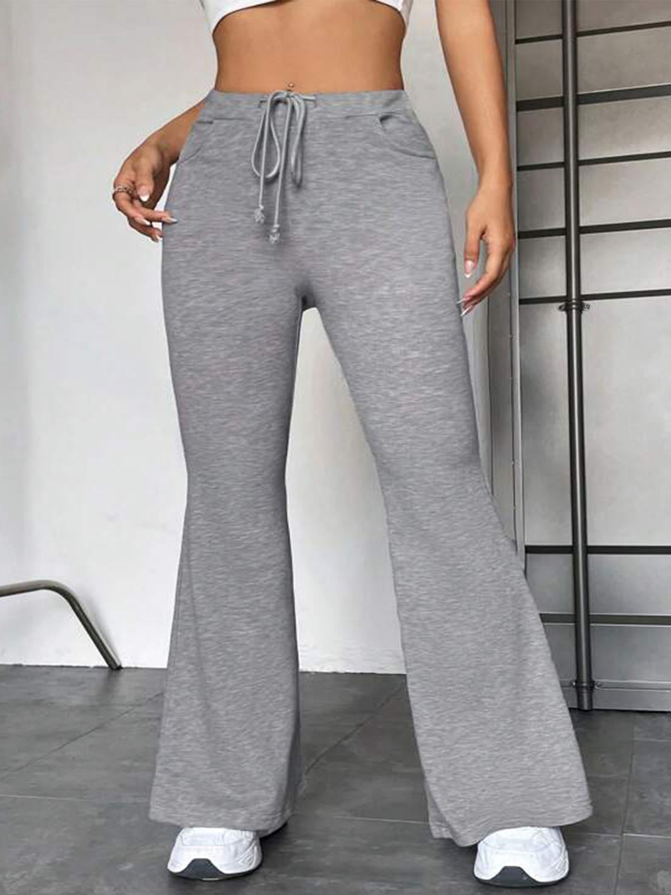 Damen Sportliche Sweathose mit weitem Bein und verstellbarem Bund R&B