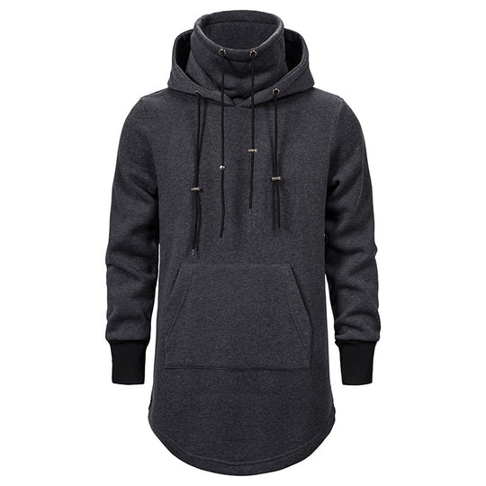 Herren modischer Hoodie mit asymmetrischem Kragen und praktischer Kängurutasche R&B
