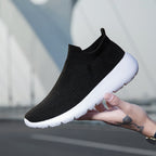Damen Sneakers mit elastischem Strick-Obermaterial und rutschfester Sohle