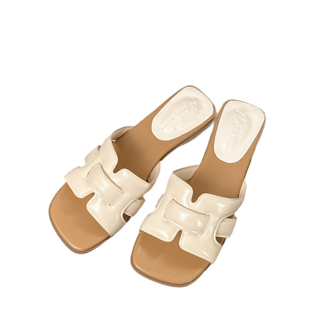 Damen Elegante Slide-Sandalen mit modischen Glanzapplikationen EB