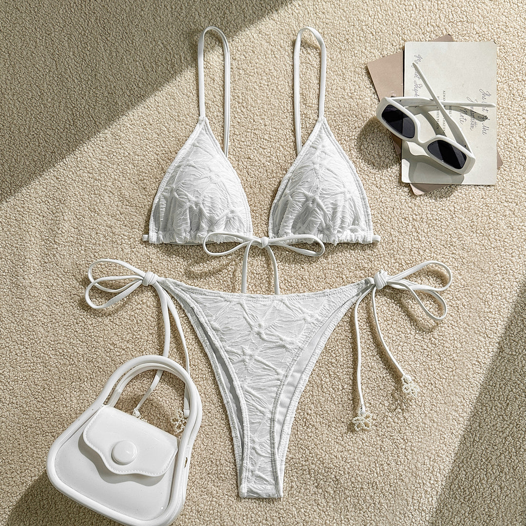 Damen Triangel-Bikini mit verspielten Schleifen R&B