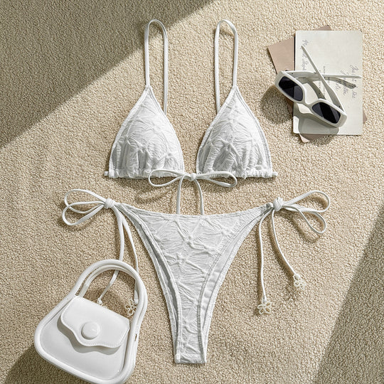 Damen Triangel-Bikini mit verspielten Schleifen R&B
