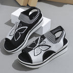 Damen Schnürsandalen mit dekorativem Schmetterlingsdesign und rutschfester Sohle R&B