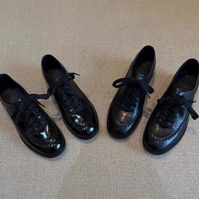 Damen modische Schnürschuhe mit feiner Lederverarbeitung und stilvollen Akzenten R&B