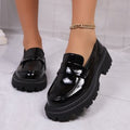 Damen Modische Lacklederschuhe mit robustem Profil R&B
