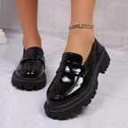 Damen Modische Lacklederschuhe mit robustem Profil R&B