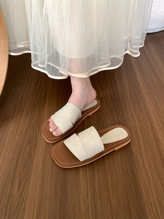 Damen komfortable Sandalen mit breitem Riemen und weichem Fußbett R&B