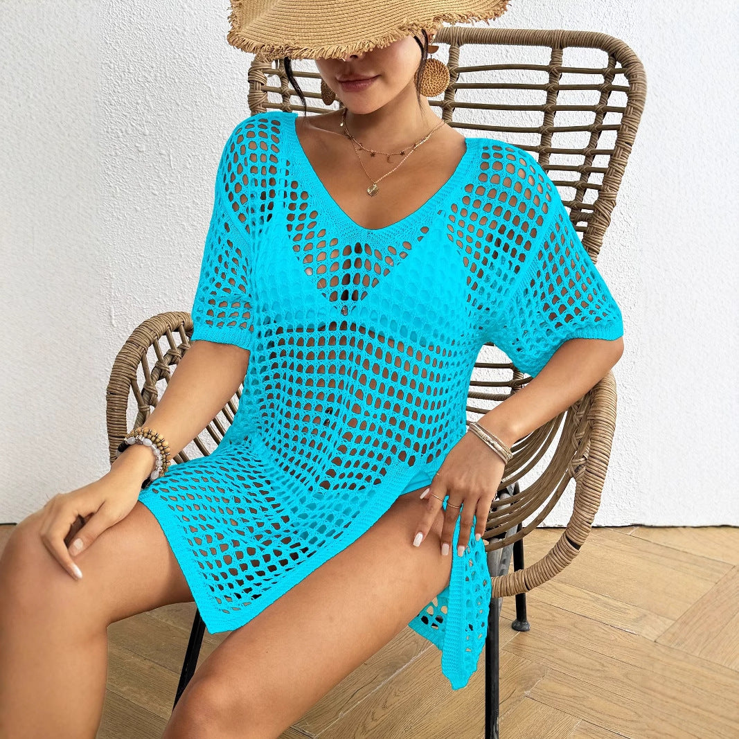 Damen Netz-Strandüberwurf R&B