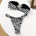Damen Bandeau-Bikini mit hochwertigem Gold-Detail und elastischem Schnitt R&B