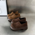 Damen elegante Slip-On Sneaker mit einem bequemen Plateau und hochwertiger Wildleder-Oberfläche R&B