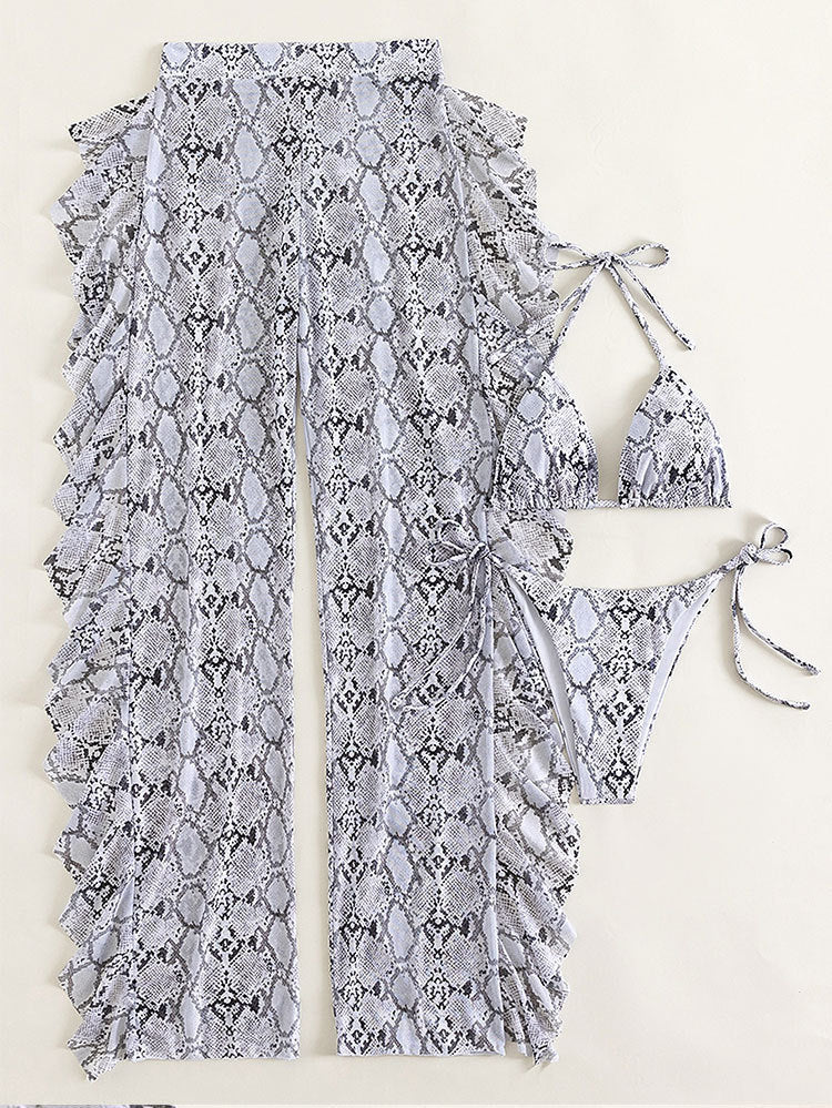 Damen Triangel-Bikini mit schickem Wickelrock R&B