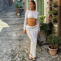 Damen elegantes und luftiges Crop-Top mit passendem Maxirock R&B