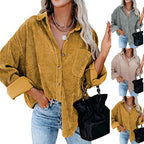 Damen Übergroße Kordbluse R&B
