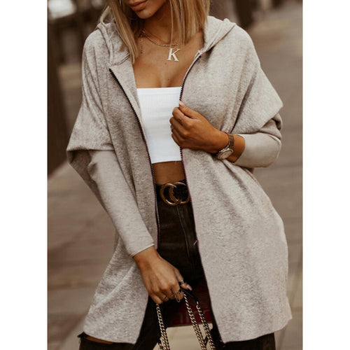 Damen moderne Kapuzenjacke mit asymmetrischem Schnitt R&B