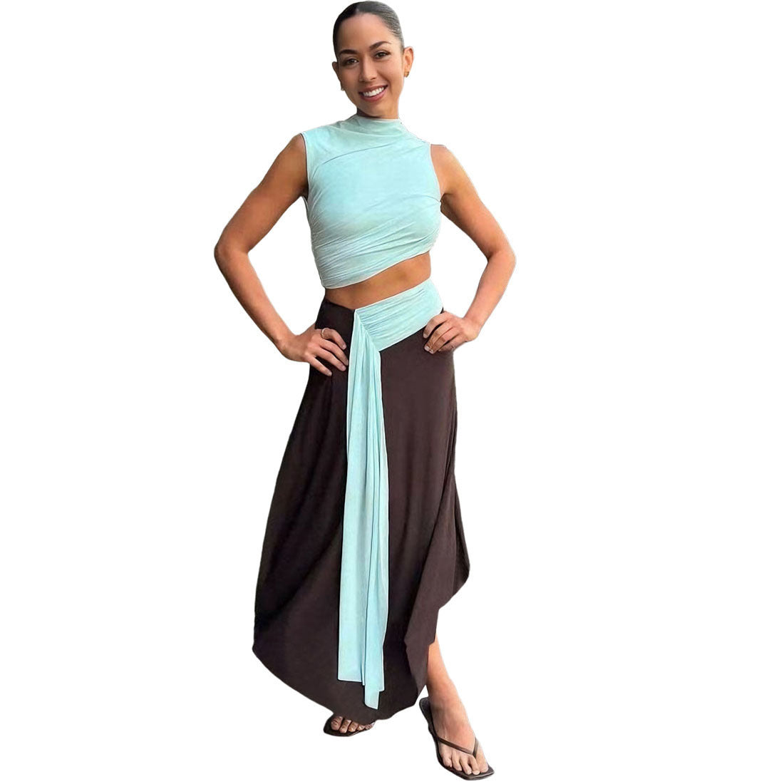 Damen Wickelkleid mit R&Brnem Drapierungsdesign und elegantem Schnitt R&B