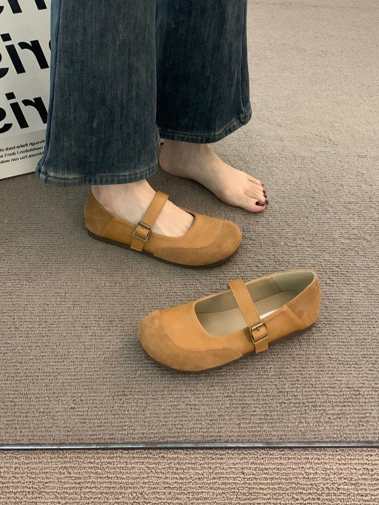 Damen komfortable Ballerinas mit modischem Riemchen und weichem Innenfutter R&B