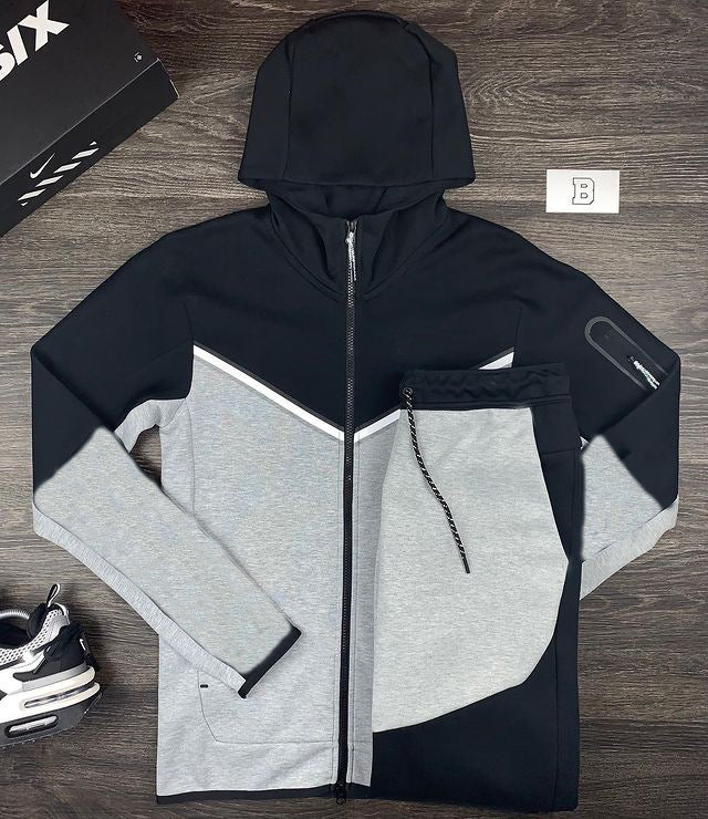 Herren sportliches Hoodie-Set mit atmungsaktiven Eigenschaften und modernen Kontrastdetails R&B