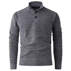 Herren eleganter Stehkragenpullover mit strukturiertem Zopfmuster