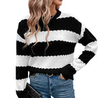 Damen gestreifter Strickpullover R&B