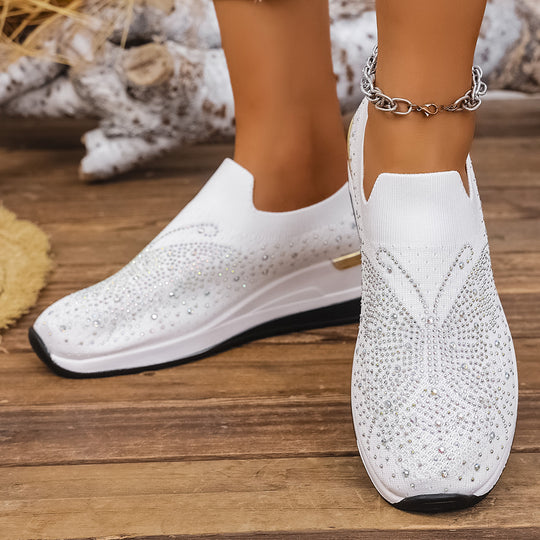 Damen Slip-On Sneakers mit funkelnden Strassdetails R&B