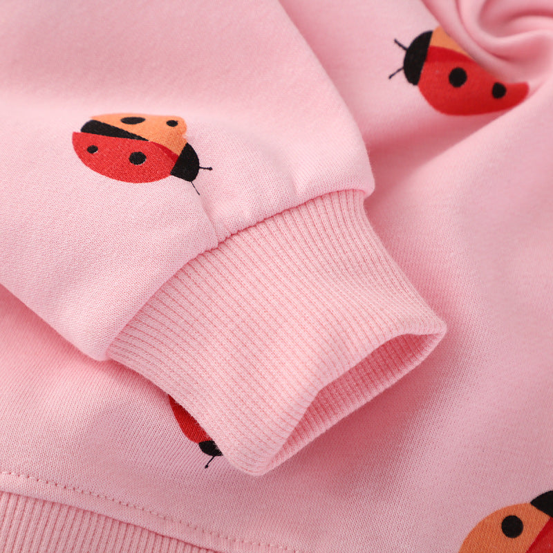Mädchen Sweatshirt mit fröhlichem Marienkäfer-Motiv R&B