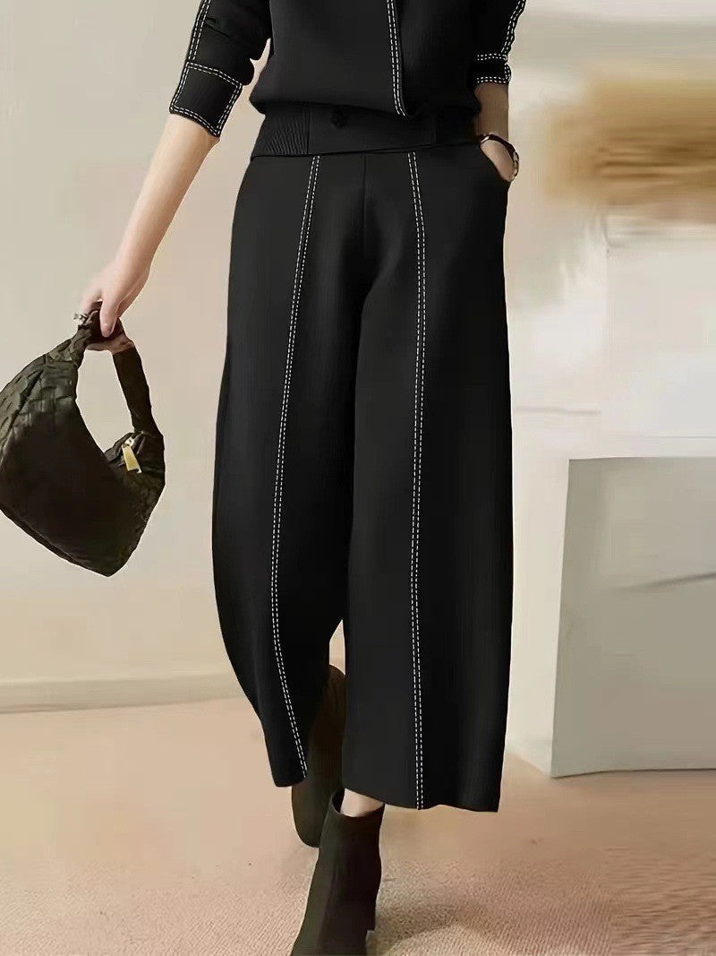 Damen elegante Culotte mit dekorativen Steppnähten R&B