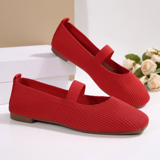 Damen Ballerinas mit Komfort-Sohle und elastischem Riemen R&B