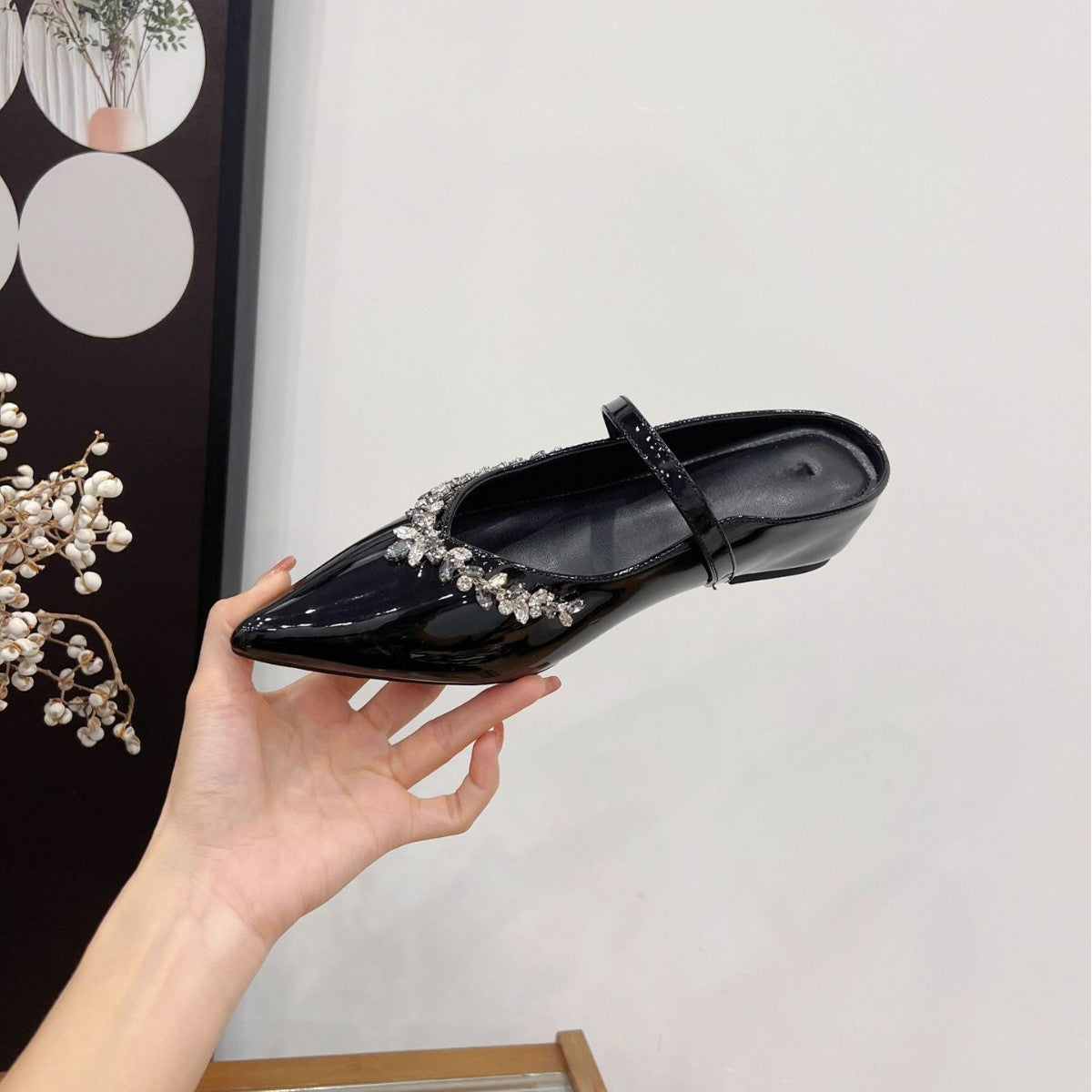 Damen elegante Slingback-Pumps mit funkelndem Strass R&B