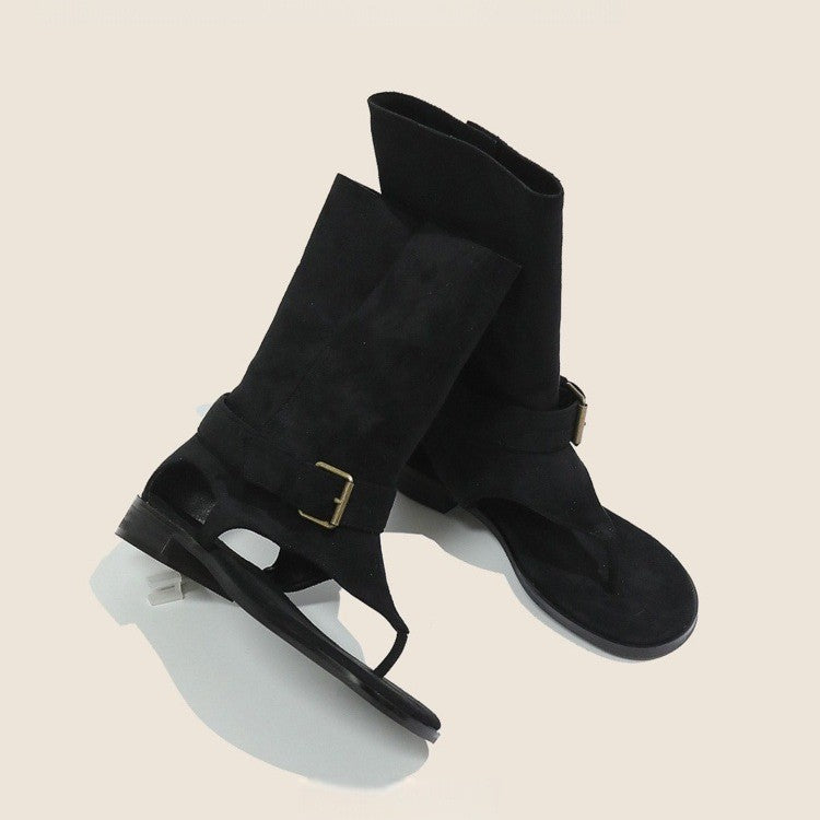 Damen modische Zehenstegsandalen mit verstellbarem Riemen R&B