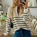 R&B | Gestreifter Strickpullover mit Leichter Struktur