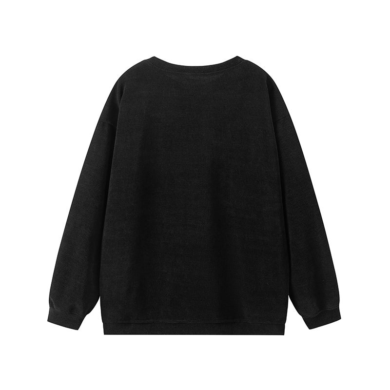 Damen lässiger Sweatshirt mit feiner Rippstruktur und komfortablem Schnitt R&B