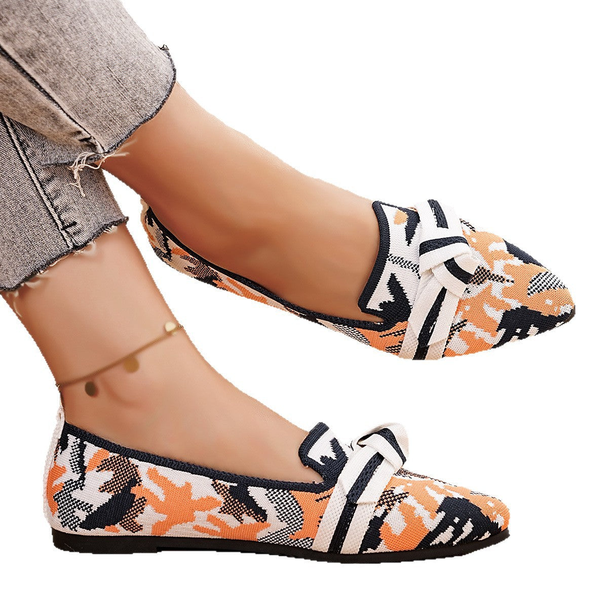 Damen Ballerinas mit stilvollem Kunstwerk-Woven-Design R&B