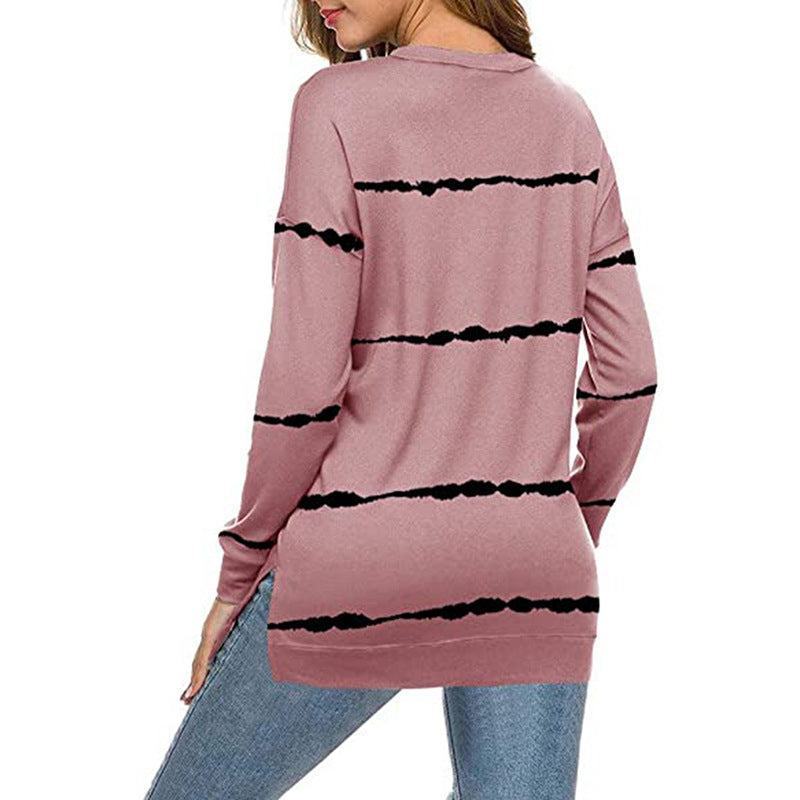 Damen Freizeit Sweatshirt mit modernen Streifen R&B